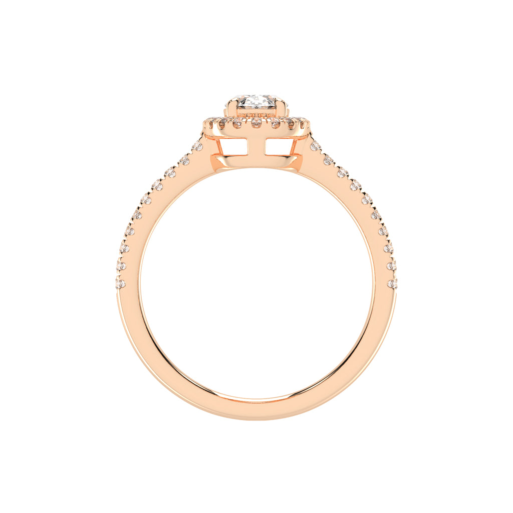 Halireva oval cut halo lab diamond ring