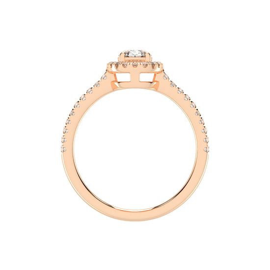 Halireva oval cut halo lab diamond ring