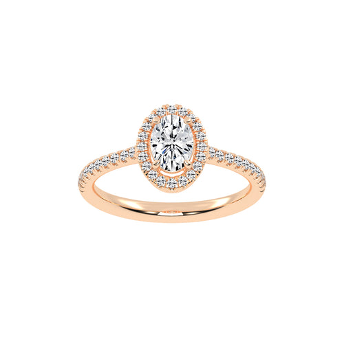 Halireva oval cut halo lab diamond ring