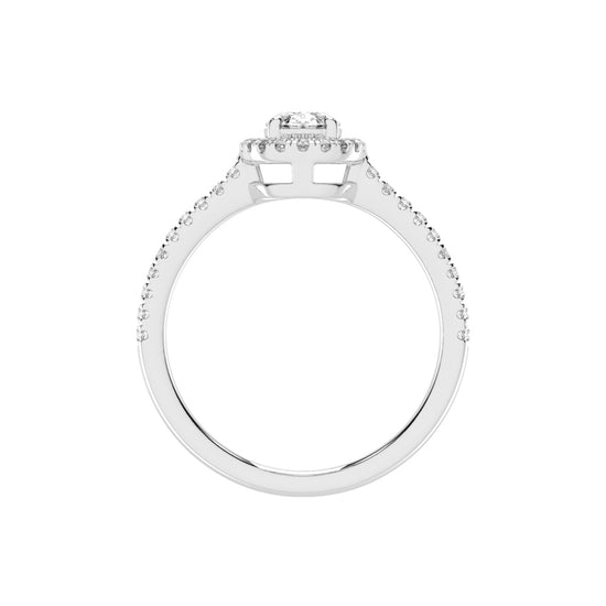 Halireva oval cut halo lab diamond ring