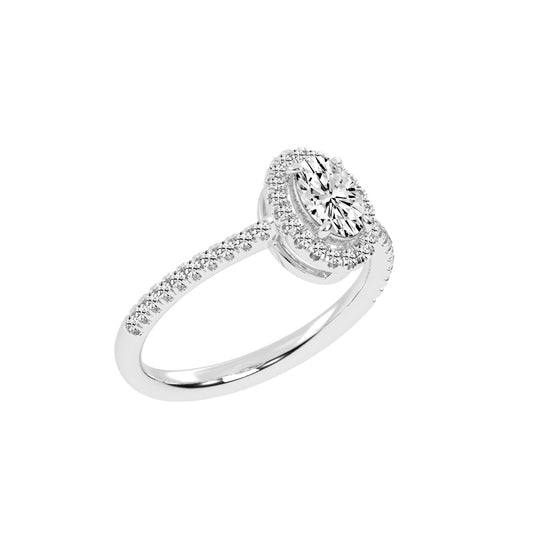 Halireva oval cut halo lab diamond ring
