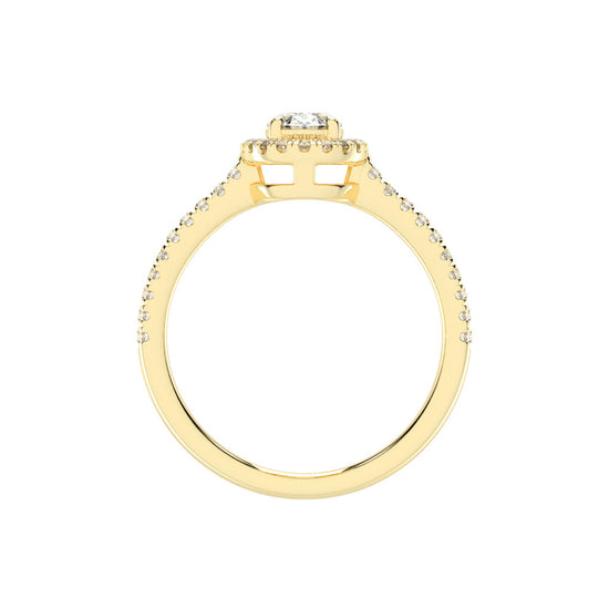 Halireva oval cut halo lab diamond ring