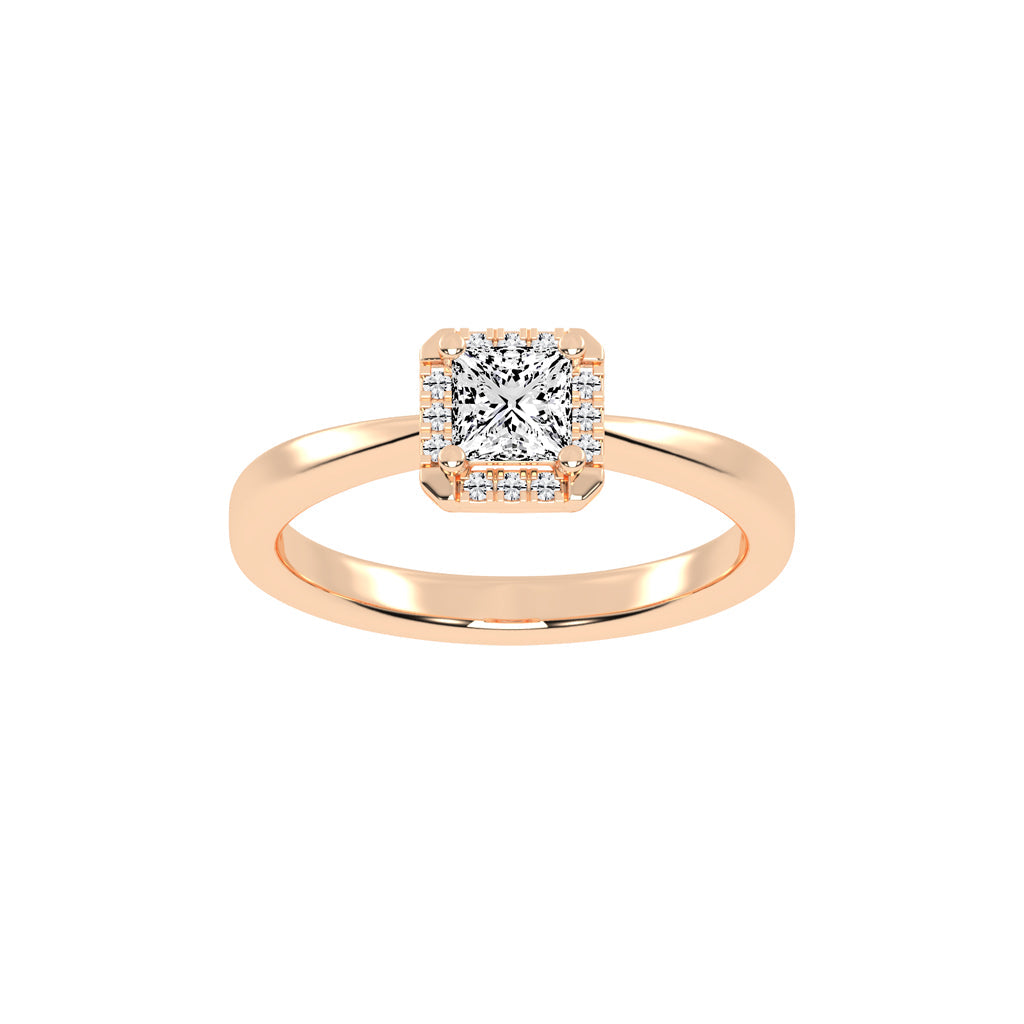 Solterixa reversed tapred princess cut lab dimaond ring