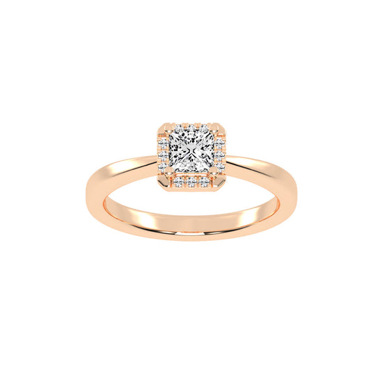 Solterixa reversed tapred princess cut lab dimaond ring