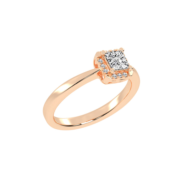 Solterixa reversed tapred princess cut lab dimaond ring