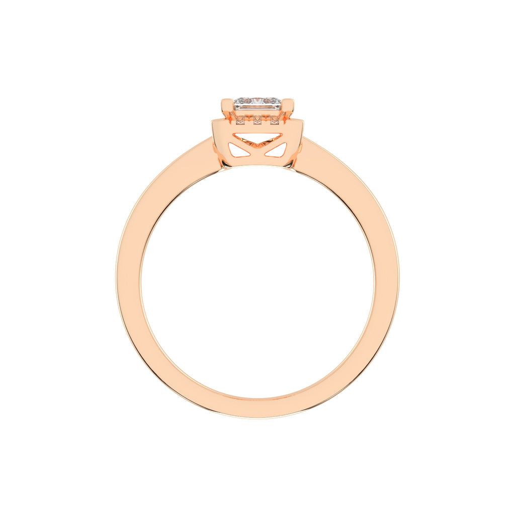 Solterixa reversed tapred princess cut lab dimaond ring