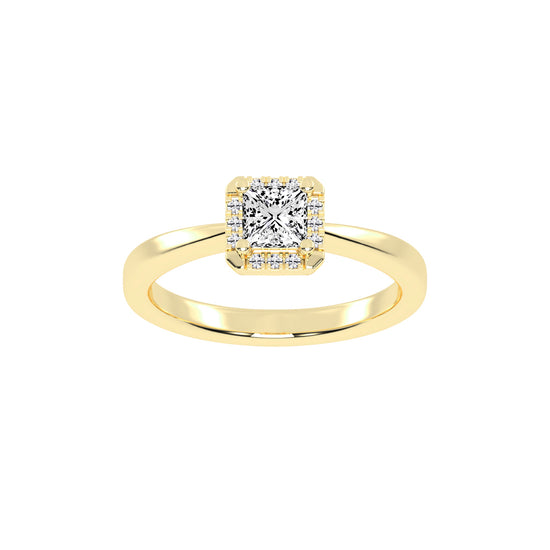 Solterixa reversed tapred princess cut lab dimaond ring