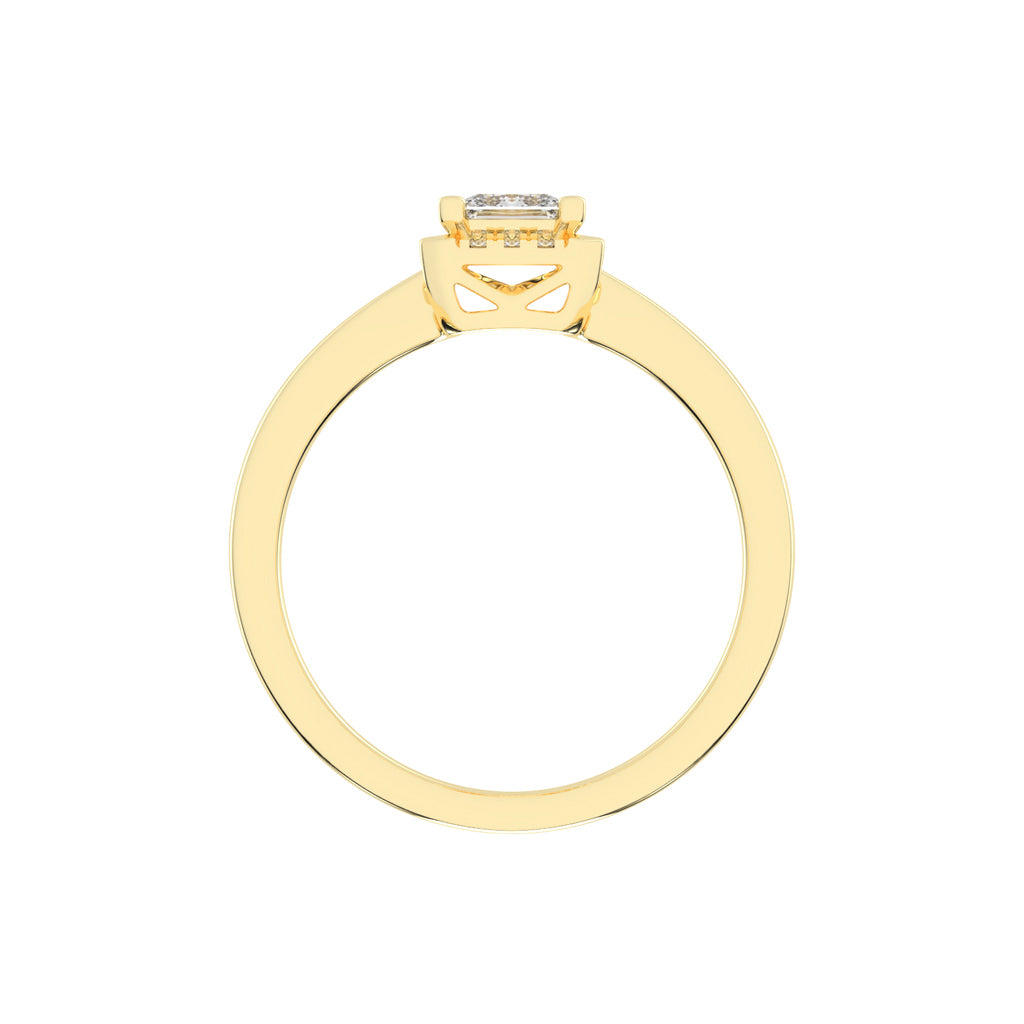 Solterixa reversed tapred princess cut lab dimaond ring