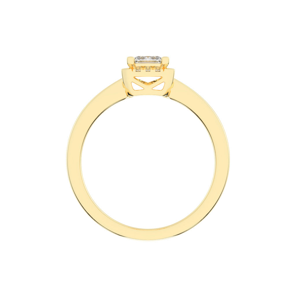 Solterixa reversed tapred princess cut lab dimaond ring