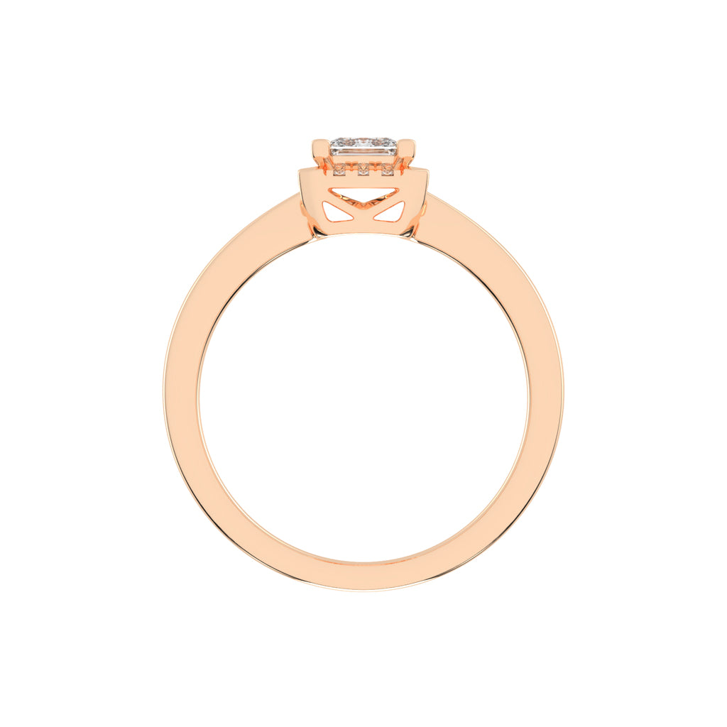 Solterixa reversed tapred princess cut lab dimaond ring