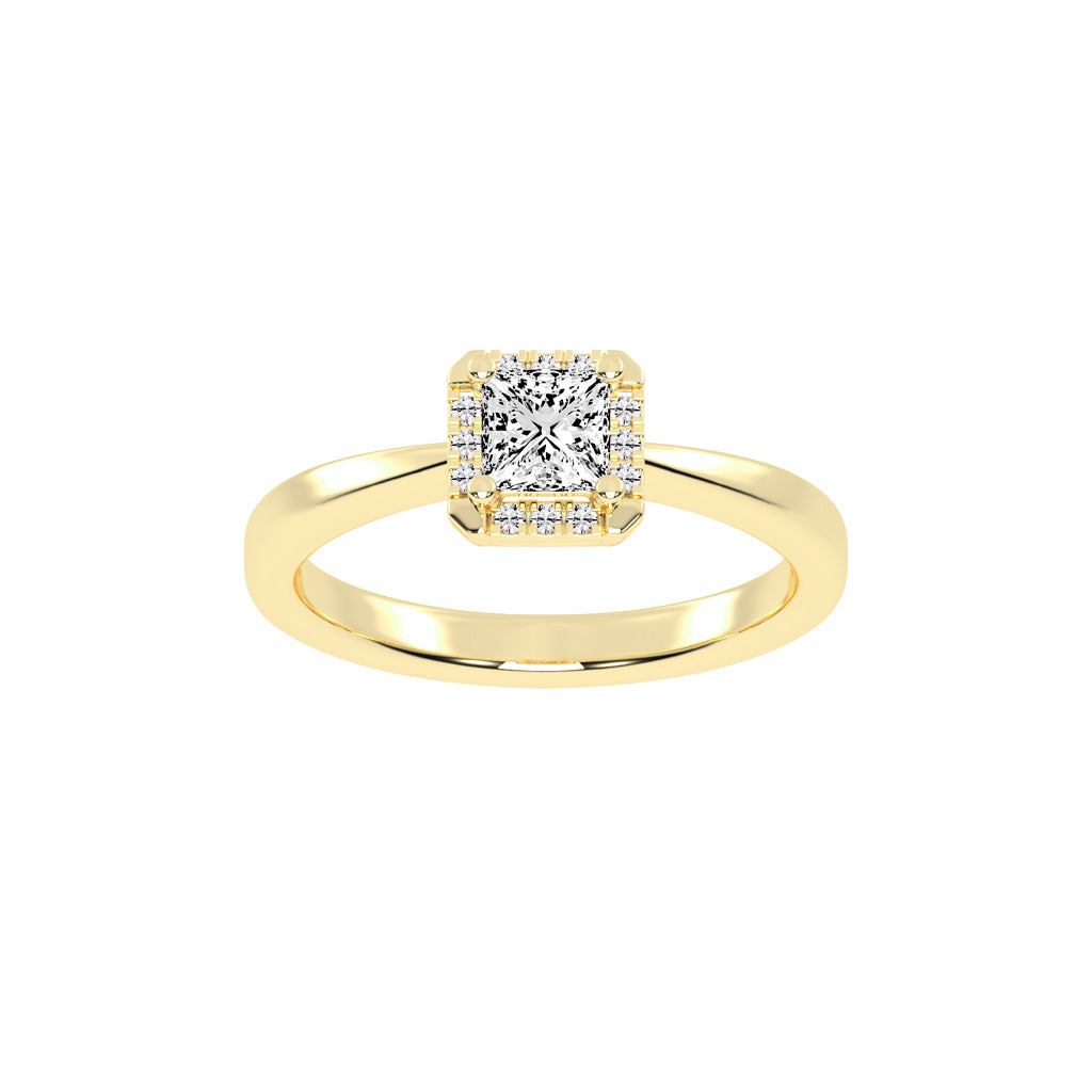 Solterixa reversed tapred princess cut lab dimaond ring