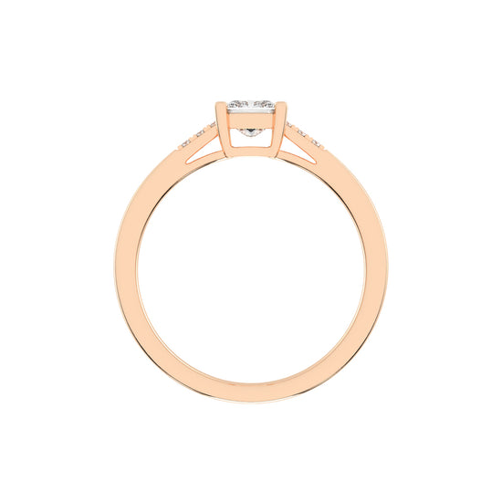 Crystia princess cut side stone lab diamond ring