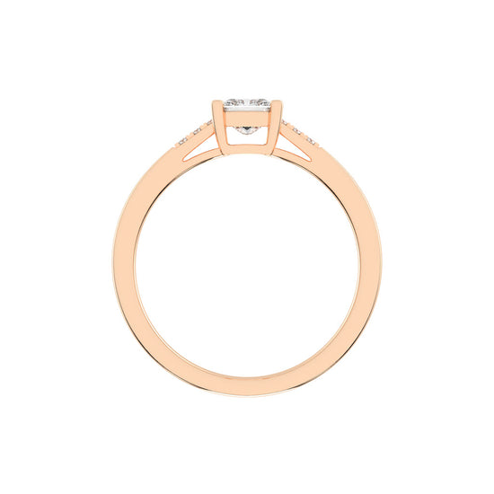 Crystia princess cut side stone lab diamond ring