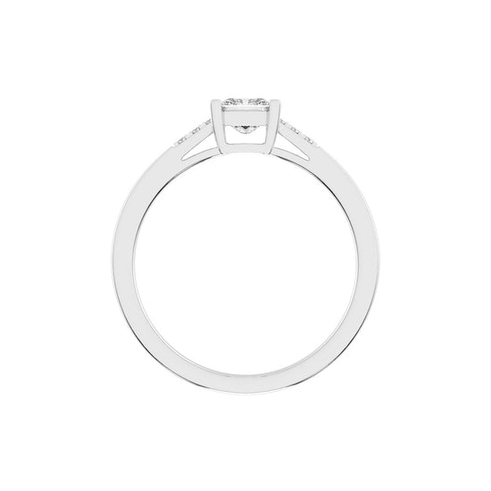 Crystia princess cut side stone lab diamond ring