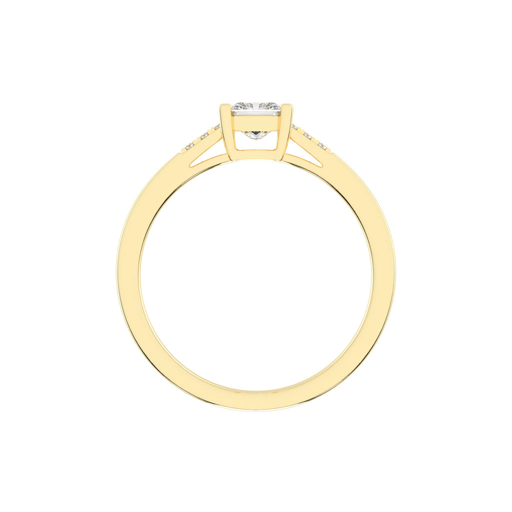 Crystia princess cut side stone lab diamond ring