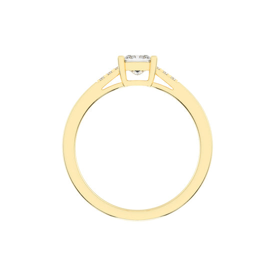 Crystia princess cut side stone lab diamond ring