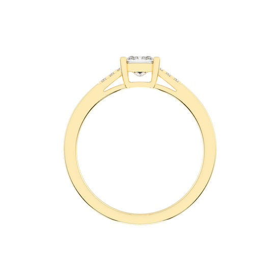 Crystia princess cut side stone lab diamond ring