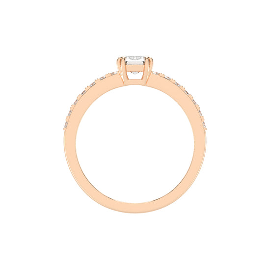 Elegora double prong emerald cut lab diamond ring