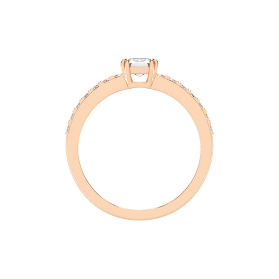 Elegora double prong emerald cut lab diamond ring