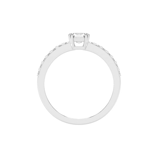 Elegora double prong emerald cut lab diamond ring