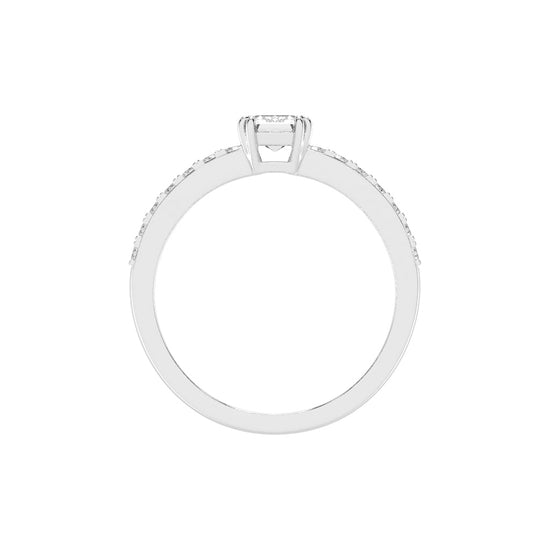 Elegora double prong emerald cut lab diamond ring