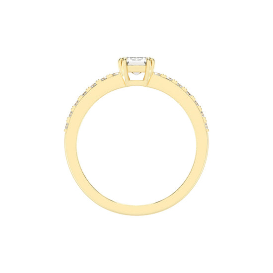 Elegora double prong emerald cut lab diamond ring