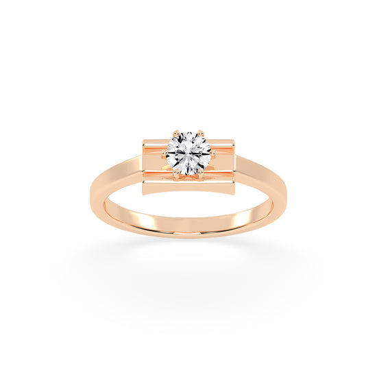 Delicina six prong round cut delicate lab diamond ring