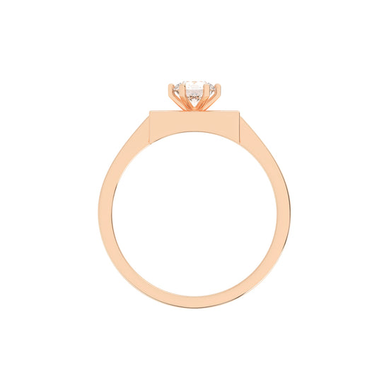 Delicina six prong round cut delicate lab diamond ring