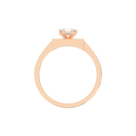 Delicina six prong round cut delicate lab diamond ring