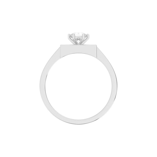 Delicina six prong round cut delicate lab diamond ring