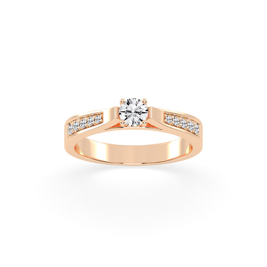 Delanova round cut delicate lab diamond ring