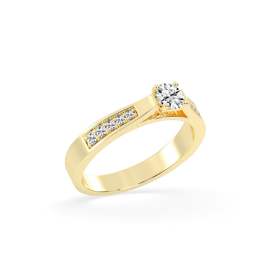Delanova round cut delicate lab diamond ring