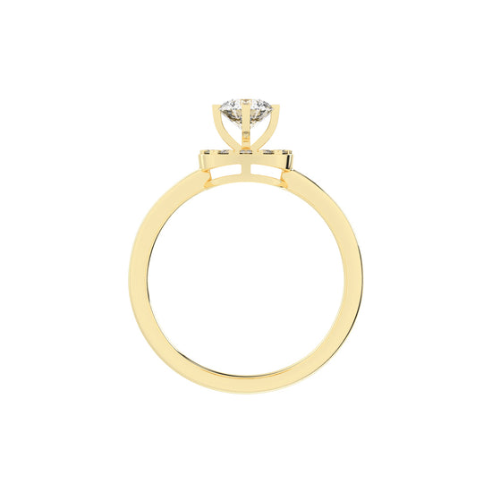 Halionaix tab prong round cut halo lab diamond ring