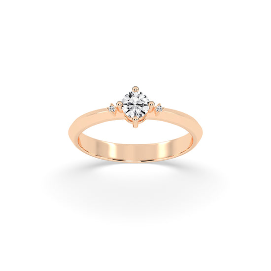 Solvalaire basket Round cut solitaire lab diamond ring