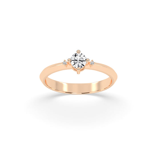 Solvalaire basket Round cut solitaire lab diamond ring