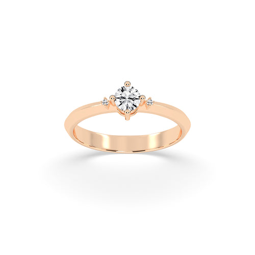 Solvalaire basket Round cut solitaire lab diamond ring