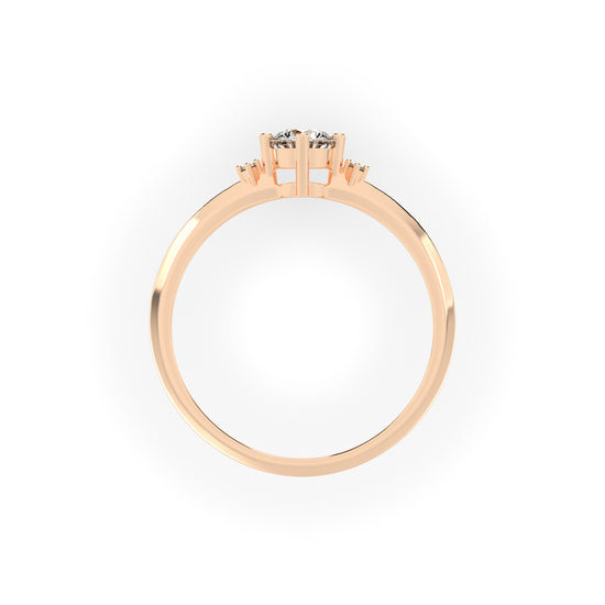 Solvalaire basket Round cut solitaire lab diamond ring
