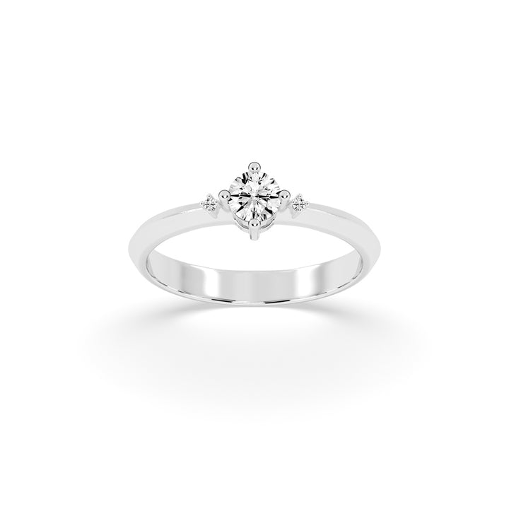 Solvalaire basket Round cut solitaire lab diamond ring