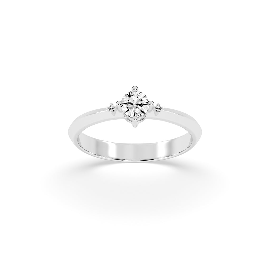 Solvalaire basket Round cut solitaire lab diamond ring