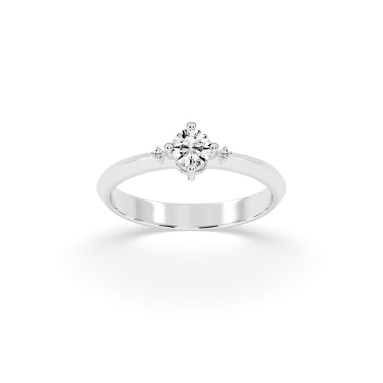 Solvalaire basket Round cut solitaire lab diamond ring