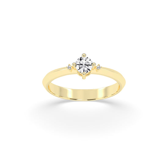 Solvalaire basket Round cut solitaire lab diamond ring