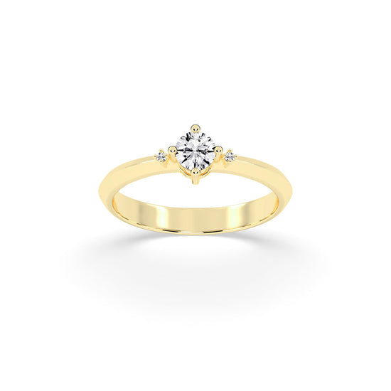 Solvalaire basket Round cut solitaire lab diamond ring