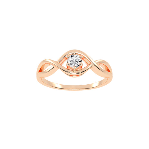 Delistrella crisscross round cut delicate lab diamond ring