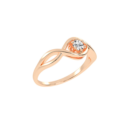 Delistrella crisscross round cut delicate lab diamond ring