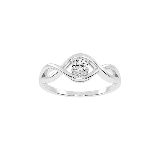 Delistrella criss-cross round cut delicate lab diamond ring