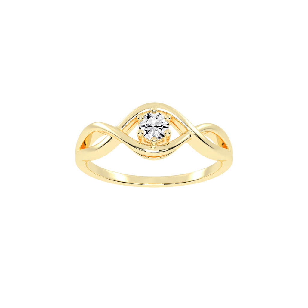 Delistrella criss-cross round cut delicate lab diamond ring
