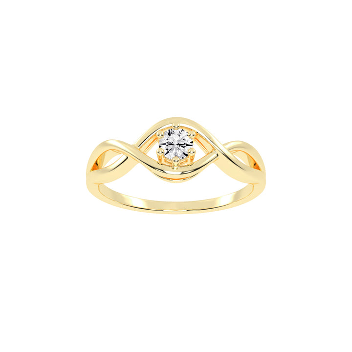 Delistrella criss-cross round cut delicate lab diamond ring