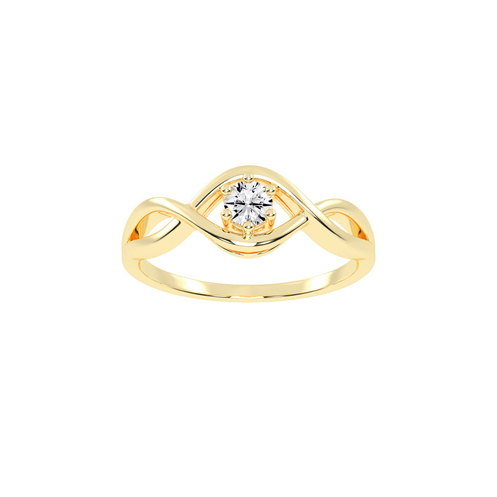 Delistrella criss-cross round cut delicate lab diamond ring