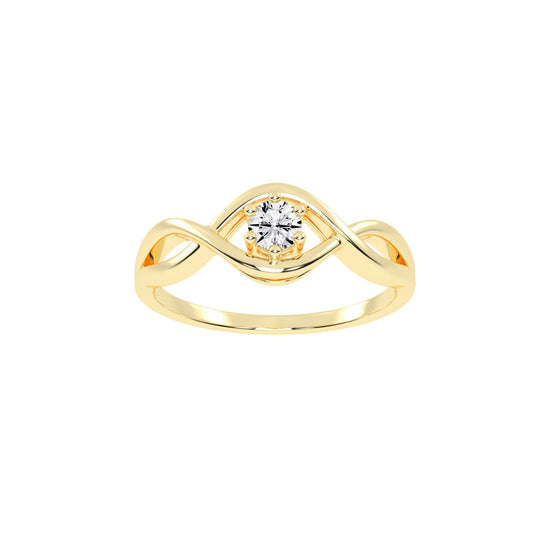 Delistrella criss-cross round cut delicate lab diamond ring