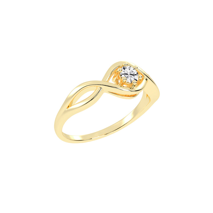 Delistrella criss-cross round cut delicate lab diamond ring